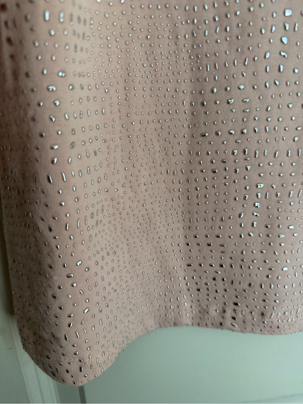 NWT Zenergy by Chicos dew drop pixie pink Studded Detail 3/4 Slv Tee M/8 boho - Picture 3 of 9